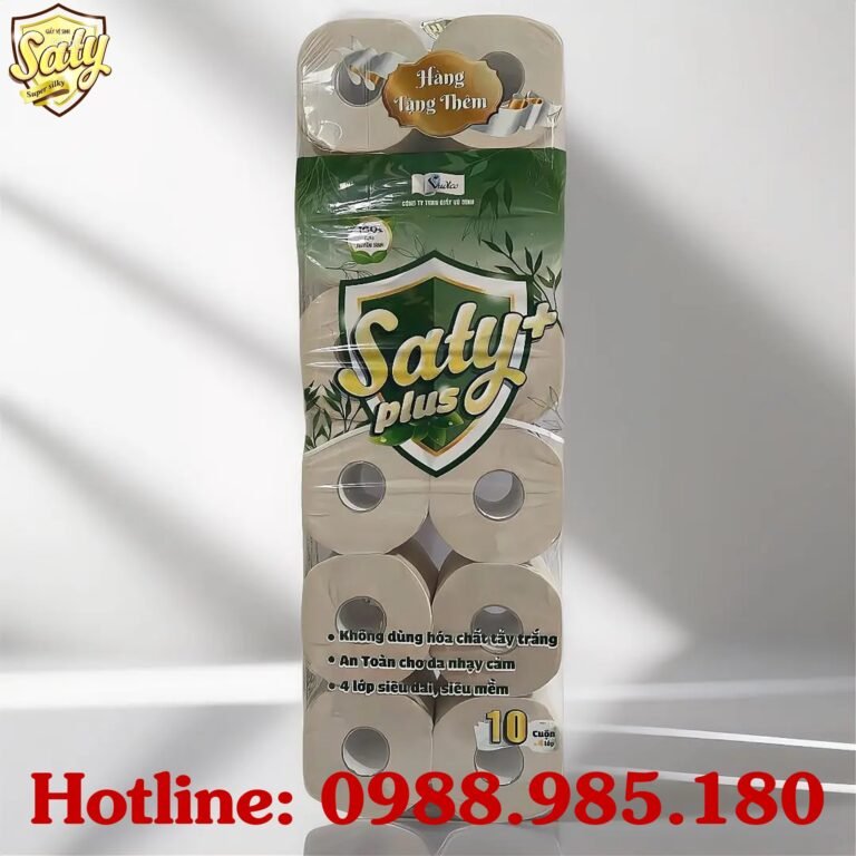 Giấy vệ sinh SATY nâu tự nhiên – 100% bột tre nguyên chất, thân thiện môi trường