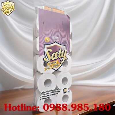 Giấy vệ sinh SATY tím 10 cuộn 4 lớp – Chất lượng cao, giá cực tốt 6 Giấy vệ sinh SATY tím 10 cuộn 4 lớp