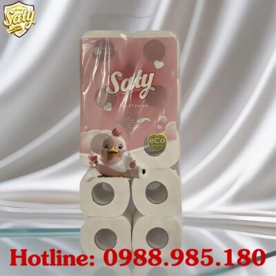 giấy vệ sinh SATY hồng rẻ 10 cuộn