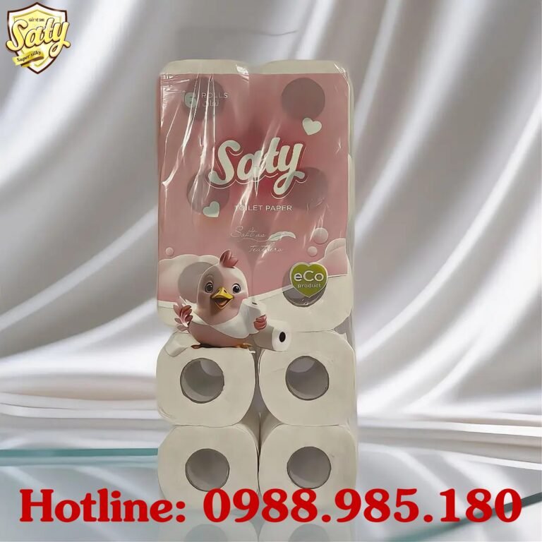 giấy vệ sinh SATY hồng rẻ 10 cuộn