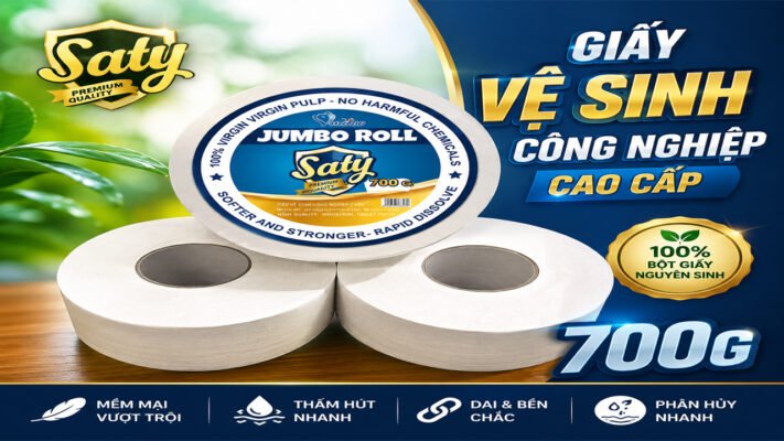 Giấy vệ sinh công nghiệp SATY của VUDICO giúp doanh nghiệp tiết kiệm chi phí, an toàn sức khỏe, thân thiện môi trường. Báo giá sỉ tận xưởng, giao hàng toàn quốc.