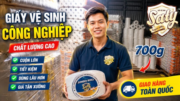 Nhà cung cấp giấy vệ sinh công nghiệp tại Hải Phòng giá tận xưởng. Giấy vệ sinh cuộn lớn SATY chất lượng cao dành cho doanh nghiệp, bệnh viện, trường học, khách sạn và nhà máy. Giao hàng nhanh, báo giá tốt.